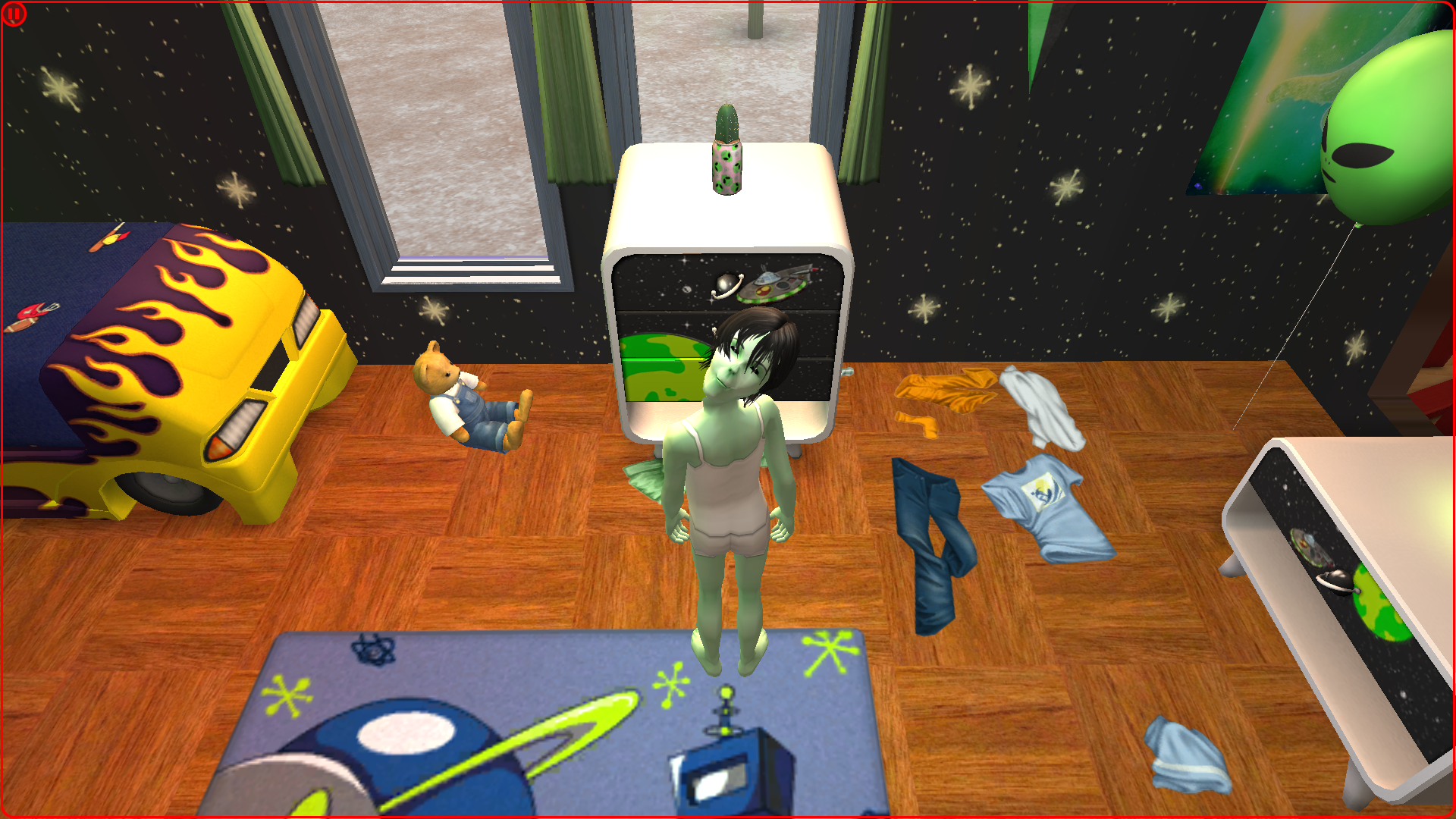 Screenshot 2 - Kitty's neck at an unnatural angle due to a glitch